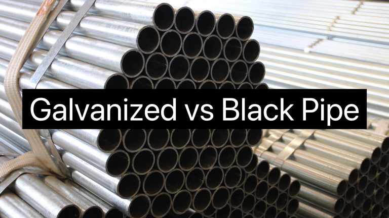 Galvanised and black steel pipe compared