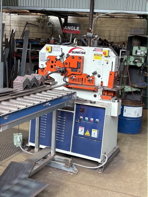 The Sunrise ironworker in the Marshall Steel fab shop — Burleigh Heads